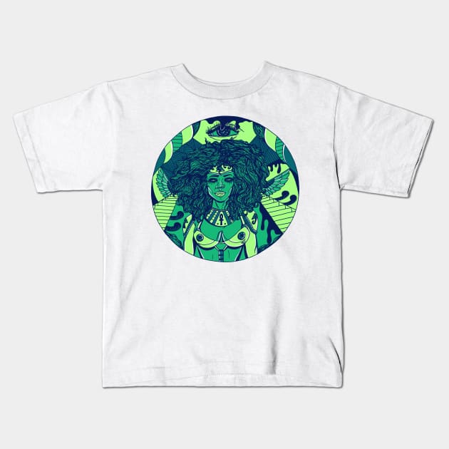 Ngreen Kemet Warrior Kids T-Shirt by kenallouis